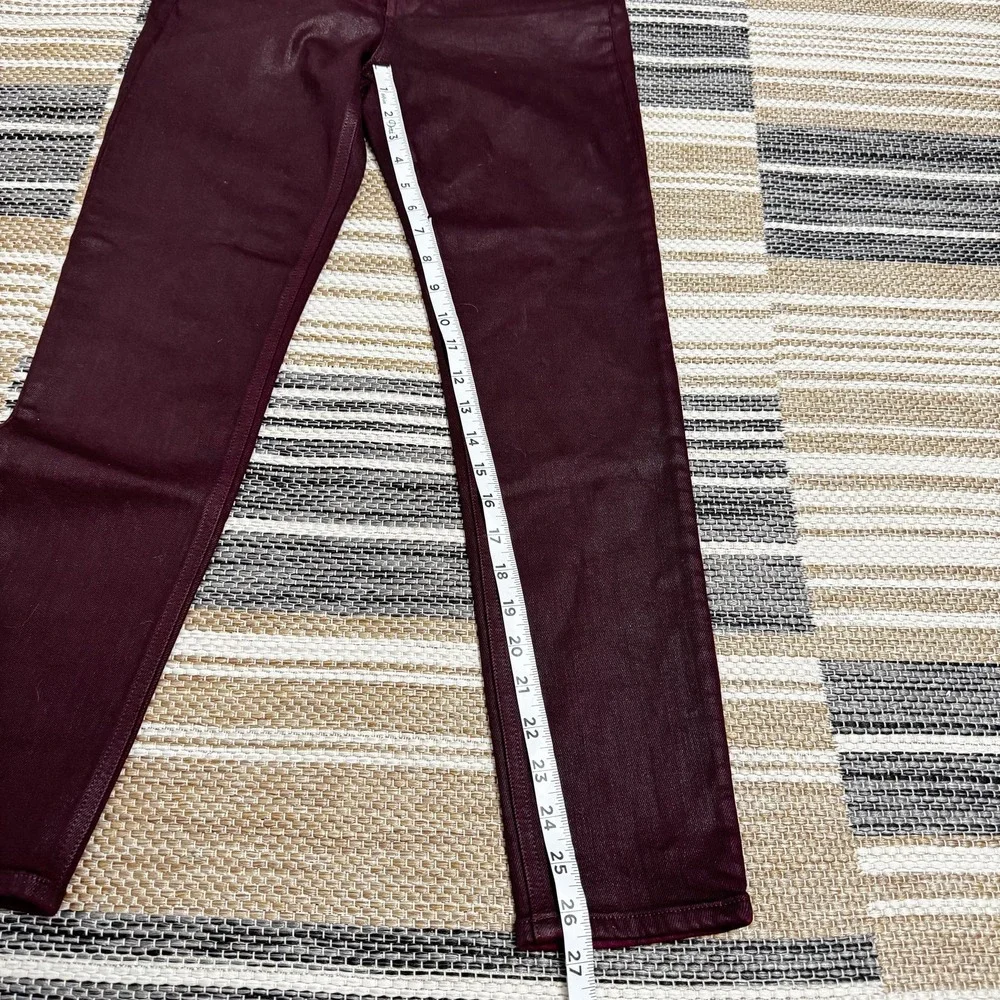 rag‎ & bone Jeans Womens 27 Coated Wine Nina High-Rise Ankle Skinny Made in USA